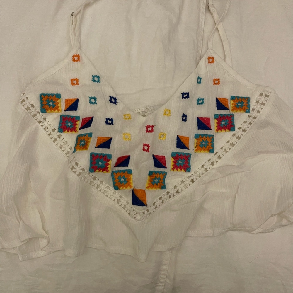 Flowy White Crop Top